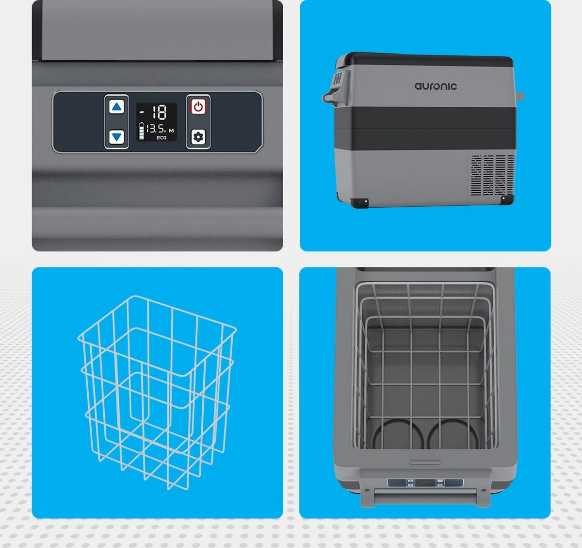 Auronic Elektrische Koelbox - 49.5L - Compressor - 12V En 240V - Grijs 9 Auronic Elektrische Koelbox - 49.5L - Compressor - 12V En 240V - Grijs - Image 9
