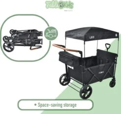 FableKids LEO X4Lite Opvouwbare Handkar Met Dak Onyx Zwart -Campingwinkels 1200x1131 12