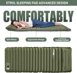 ETROL Camping Slaapmat-2-in-1 Zelfopblazende Kampeermat Met Kussen (78"x 28"), Lichtgewicht, Dik 4"compact Kussen, Geschikt Voor Zelfrijdende Reizen, Lekvrije, Waterdichte Tent -Campingwinkels 1200x1132 6