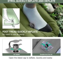 ETROL Camping Slaapmat-2-in-1 Zelfopblazende Kampeermat Met Kussen (78"x 28"), Lichtgewicht, Dik 4"compact Kussen, Geschikt Voor Zelfrijdende Reizen, Lekvrije, Waterdichte Tent -Campingwinkels 1200x1135 3