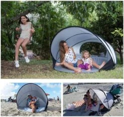 Deryan Luxe Pop Up Strandtent XXL - Anti-UV 50+ - Zilver -Campingwinkels 1200x1137 4