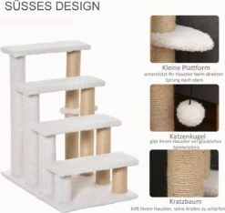 PawHut Huisdierentrap Met Krabpaal Bal 4 Treden Kattentrap Dierentrap Pluche Jute D06-093 15 PawHut Huisdierentrap Met Krabpaal Bal 4 Treden Kattentrap Dierentrap Pluche Jute D06-093 -Campingwinkels 1200x1137 6