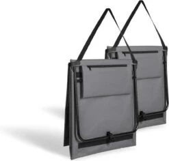 Set Van 2 Strandmatten Met Verstelbare Rugleuning - Gevuld Met Comfortschuim, Ultralicht En Opvouwbaar Om Ruimte Te Besparen – Grijs -Campingwinkels 1200x1148