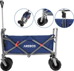 AREBOS Handkar | Transportwagen | Apparatuurwagen | Opvouwbaar | Blauw -Campingwinkels 1200x1150 20