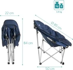 Navaris Klapstoel Met Draagtas - Campingstoel - Draagbare Stoel Voor Kamperen, Festivals En Vissen - Strandstoel - Inklapbaar - Donkerblauw -Campingwinkels 1200x1150 3