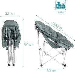Navaris Klapstoel XXL - Campingstoel Met Opbergtas - Draagbare Stoel Voor Kamperen, Festivals En Vissen -Strandstoel - Inklapbaar - Grijs 9 Navaris Klapstoel XXL - Campingstoel Met Opbergtas - Draagbare Stoel Voor Kamperen, Festivals En Vissen -Strandstoel - Inklapbaar - Grijs -Campingwinkels 1200x1150 4