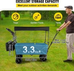 LOUVAINS® Bolderkar Opvouwbaar - Bolderkar - Bolderwagen - Bolderkar Kinderenvervoer - Bolderkar Opvouwbaar Met Massieve - Bolderkar Opvouwbaar Luchtbanden - Bolderkar Opvouwbaar Met Duwstang -Campingwinkels 1200x1153 10