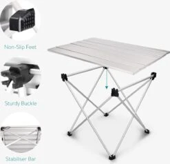 Navaris Campingtafel - Inklapbaar Campingtafeltje Van Aluminium - Opvouwbare Tafel Inclusief Draagtas - Picknicktafel - Zilver 12 Navaris Campingtafel - Inklapbaar Campingtafeltje Van Aluminium - Opvouwbare Tafel Inclusief Draagtas - Picknicktafel - Zilver -Campingwinkels 1200x1156 1