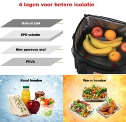 Lunchtas - Koeltas Voor Dames En Heren - Cool Bag - 4 Laags Geïsoleerde Koeltas - Kleine Cooler - Lunch Box - Lunchtas 15 Liter- Zwart 10 Lunchtas - Koeltas Voor Dames En Heren - Cool Bag - 4 Laags Geïsoleerde Koeltas - Kleine Cooler - Lunch Box - Lunchtas 15 Liter- Zwart -Campingwinkels 1200x1157 4