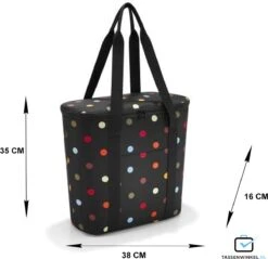 Reisenthel Thermoshopper Koeltas - 15L - Dots Zwart -Campingwinkels 1200x1159 3
