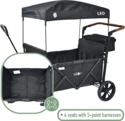 FableKids LEO X4Lite Opvouwbare Handkar Met Dak Onyx Zwart -Campingwinkels 1200x1163 8