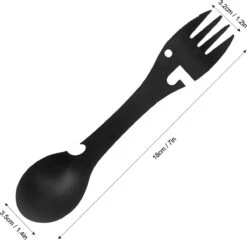 Luverno® - Spork - Incl. Bescherm Hoes - RVS - Bestek To Go - Reisbestek - Keukengadget - 5 In 1 Camping Bestek - Zwart -Campingwinkels 1200x1164 9