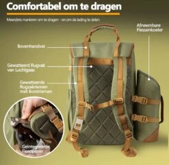 Cabinmax Koeltas - Koelrugzak - Picknick - Picknicktas Met Flessenhouder - Koelrugtas 24L - Olive Green 11 Cabinmax Koeltas - Koelrugzak - Picknick - Picknicktas Met Flessenhouder - Koelrugtas 24L - Olive Green -Campingwinkels 1200x1169 5