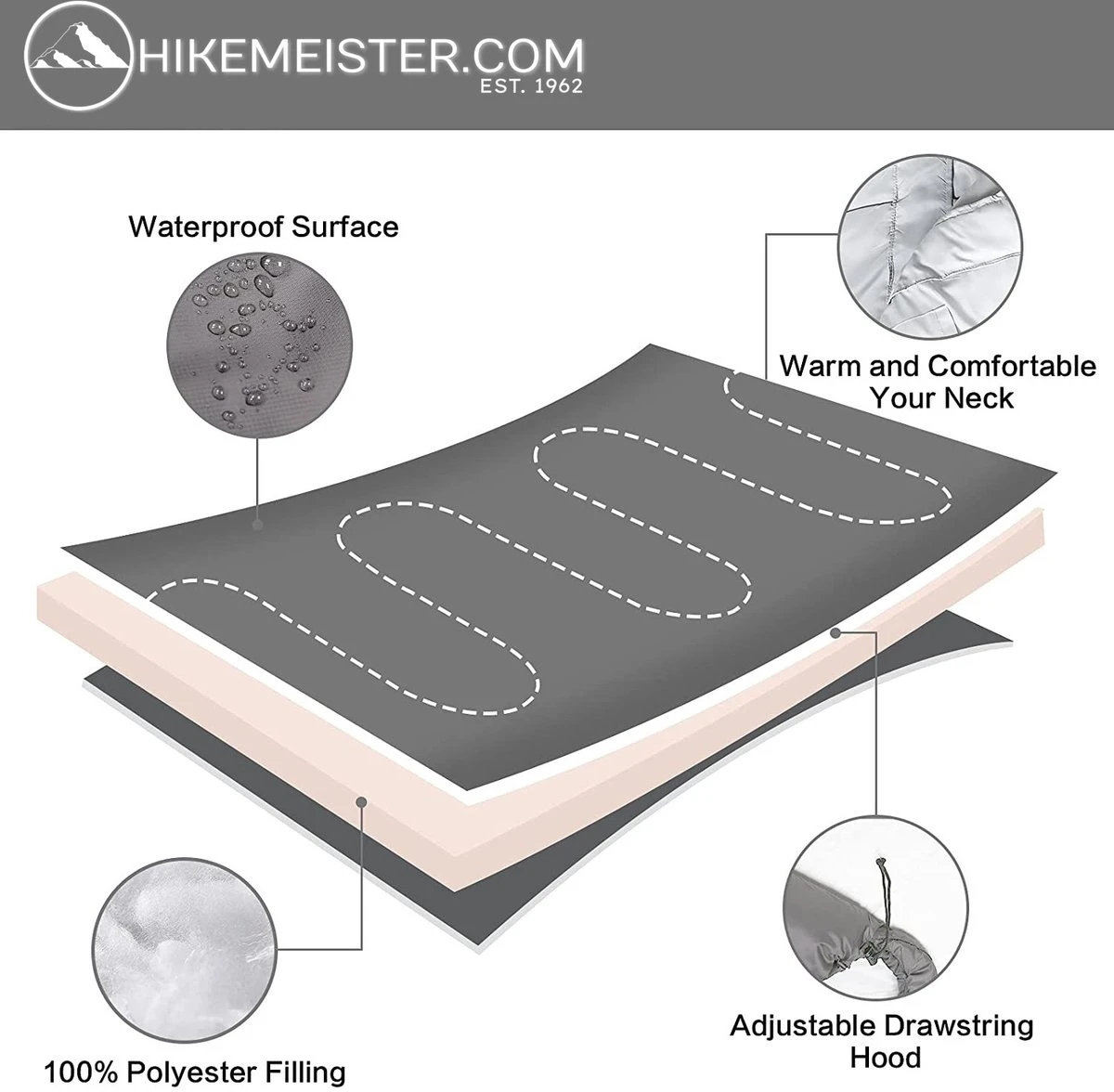 Meisterhome® Mummy Slaapzak - Kamperen - Antraciet - Ca. 220 X 75 Cm - Incl. Draagtas 3 Meisterhome® Mummy Slaapzak - Kamperen - Antraciet - Ca. 220 X 75 Cm - Incl. Draagtas - Image 3