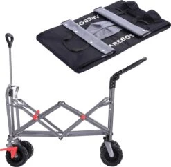 AREBOS Handkar | Transportwagen | Apparatuurwagen | Opvouwbaar | Duwstang| Zwart -Campingwinkels 1200x1177 10