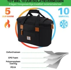 Brisby 4 Laags Geïsoleerde Koeltas - Boodschappentas 21 Liter - Zwart 14 Brisby 4 Laags Geïsoleerde Koeltas - Boodschappentas 21 Liter - Zwart -Campingwinkels 1200x1178 21
