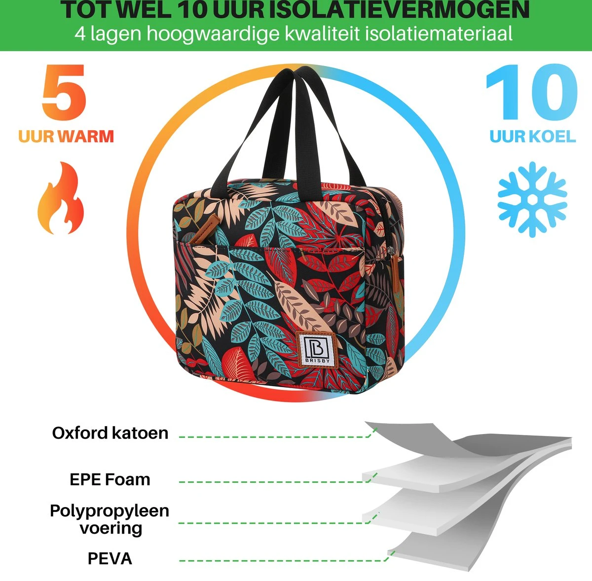 Brisby 4 Laags Geïsoleerde Koeltas - Lunchtas 4 Liter - Jungle 7 Brisby 4 Laags Geïsoleerde Koeltas - Lunchtas 4 Liter - Jungle - Image 7