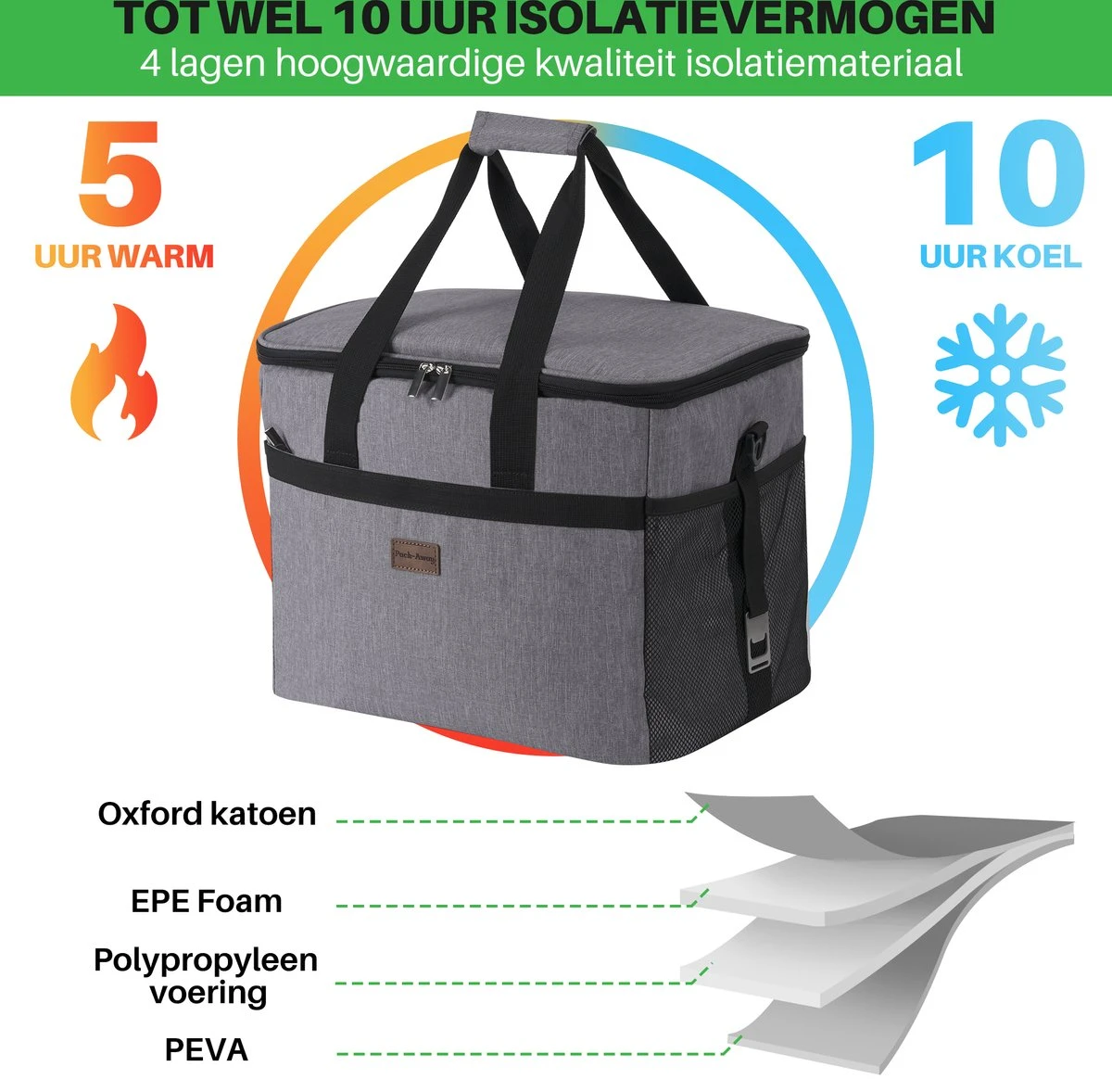 Packaway 4 Laags Geïsoleerde Koeltas - Lunchtas 30 Liter - Grijs 10 Packaway 4 Laags Geïsoleerde Koeltas - Lunchtas 30 Liter - Grijs - Image 10