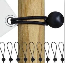 Merkloos Zeilspanner Met Bal - Spanrubbers Elastieken - Tentspanner Spanelastiek 16-30 CM - 10 Stuks - Spanband Rubber Voor Bootzeil/Zeil/Spandoeken/Schaduwdoek/Aanhangwagen -Tent Koord Spanners