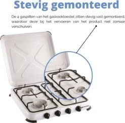 Kemper Gas Kooktoestel - Campingkooktoestel - Set Met 4 Branders - Gas - 4650W -Campingwinkels 1200x1180 3