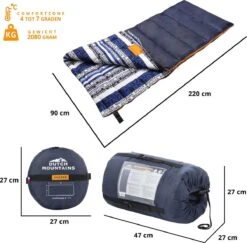 Dutch Mountains Slaapzak Goeree XL - Extra Groot 220x90cm - Katoenen Binnenkant - Aanritsbaar - Tochtstrip En Compressiehoes -Campingwinkels 1200x1182 2