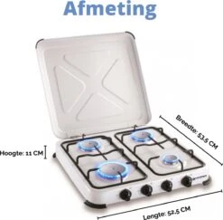 Kemper Gas Kooktoestel - Campingkooktoestel - Set Met 4 Branders - Gas - 4650W -Campingwinkels 1200x1182 6