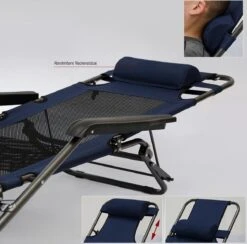 Ligstoel 155x60cm - Opvouwbaar Campingstoel Ligbed Strandstoel Tuinstoel Vouwligstoel Blauw -Campingwinkels 1200x1184 3