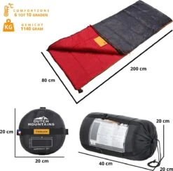 Dutch Mountains Slaapzak Tholen - 200 X 80cm - Aanritsbaar - Slechts 1140 Gram – Polyester - Tochtstrip En Compressiehoes -Campingwinkels 1200x1184 5