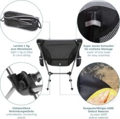 Smartpeas Camping Stoel Van Stevig 600D Polyester En Aluminium - Lichtgewicht En Opvouwbaar - Camping Gadget Inclusief Zijzakken +Plus: Strandmat & Draagtas -Campingwinkels 1200x1186 2