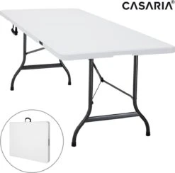 Casaria Tuintafel Opvouwbaar – Met Draaggreep 220x70 Cm – Wit -Campingwinkels 1200x1187 1