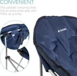 Navaris Klapstoel Met Draagtas - Campingstoel - Draagbare Stoel Voor Kamperen, Festivals En Vissen - Strandstoel - Inklapbaar - Donkerblauw -Campingwinkels 1200x1188