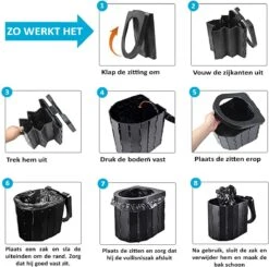 Merkloos Camping Toilet Met Draagtas En 10 Vuilzakken - Toiletemmer Draagbaar Met Deksel -Campingwinkels 1200x1188 3