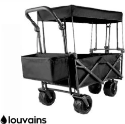 LOUVAINS® Bolderkar Opvouwbaar - Bolderkar - Bolderwagen - Bolderkar Kinderenvervoer - Bolderkar Opvouwbaar Met Massieve - Bolderkar Opvouwbaar Luchtbanden - Bolderkar Opvouwbaar Met Duwstang