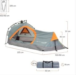 Where Tomorrow Solo Tent Pop Up 225X100X57 Cm - Grijs - 1 Persoons -Campingwinkels 1200x1190 7