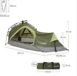 Where Tomorrow Solo Tent 225X100X57 Cm - Groen - 1 Persoons -Campingwinkels 1200x1190 8