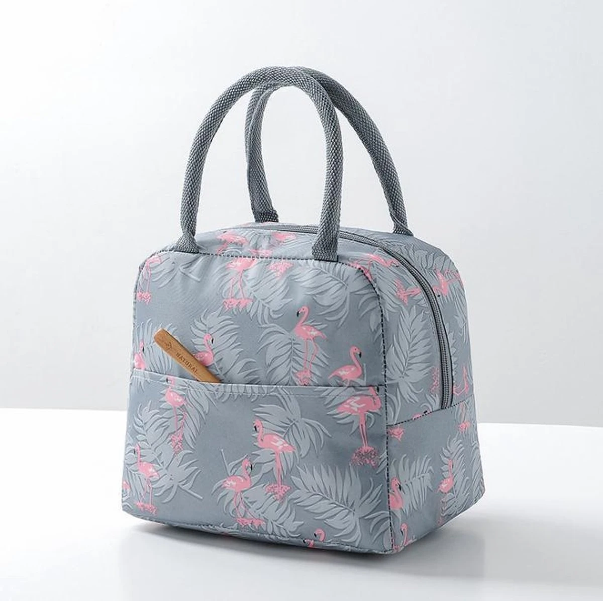 Koeltas - Lunchtas - Volwassenen En Kinderen - Compact & Handig: Zomer - Picknick -School - Lunch - Werk - Grijs Flamingo 6 Koeltas - Lunchtas - Volwassenen En Kinderen - Compact & Handig: Zomer - Picknick -School - Lunch - Werk - Grijs Flamingo - Image 6