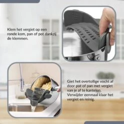 SensaHome- Siliconen Vergiet - Keuken Afgietdeksel - Afgiethulp - Siliconen - BPA Vrij - Grijs 32 SensaHome- Siliconen Vergiet - Keuken Afgietdeksel - Afgiethulp - Siliconen - BPA Vrij - Grijs -Campingwinkels 1200x1200 1207