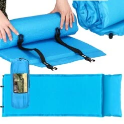 Springos Slaapmat | Zelfopblazend | 186 Cm | Inclusief Hoes & Hoofdkussen | Lichtblauw -Campingwinkels 1200x1200 1225