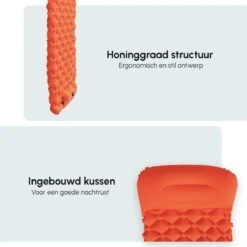 AirFeel Lichtgewicht Opsblaasbaar Slaapmatje - Ingebouwde Pomp En Kussen - 196 X 60 X 6 Cm - Orange -Campingwinkels 1200x1200 1254
