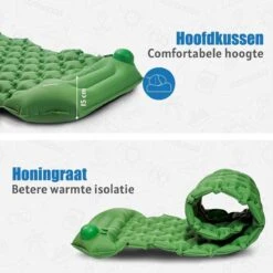 TRVLMORE Slaapmat - Zelfopblazend - 1 Persoons - Ingebouwde Pomp En Kussen - Groen -Campingwinkels 1200x1200 1282