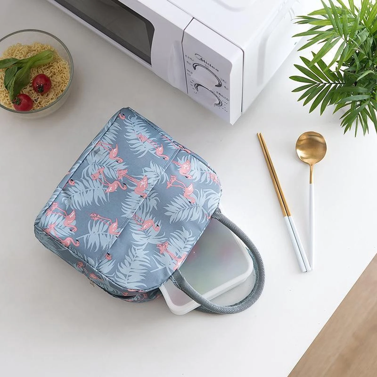 Koeltas - Lunchtas - Volwassenen En Kinderen - Compact & Handig: Zomer - Picknick -School - Lunch - Werk - Grijs Flamingo 9 Koeltas - Lunchtas - Volwassenen En Kinderen - Compact & Handig: Zomer - Picknick -School - Lunch - Werk - Grijs Flamingo - Image 9