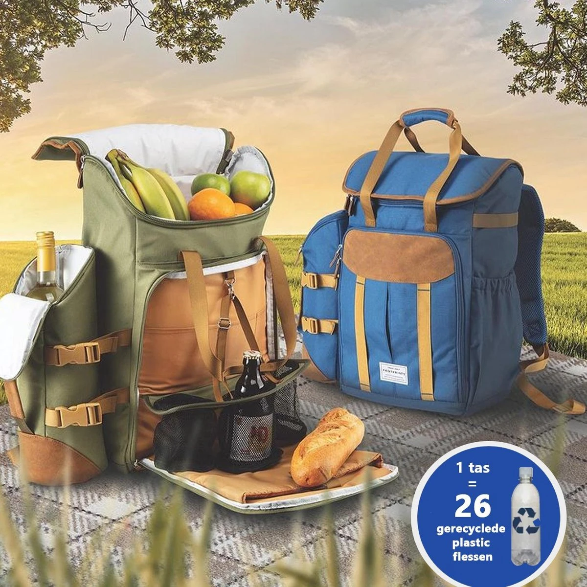 Cabinmax Koeltas - Koelrugzak - Picknick - Picknicktas Met Flessenhouder - Koelrugtas 24L - Olive Green 6 Cabinmax Koeltas - Koelrugzak - Picknick - Picknicktas Met Flessenhouder - Koelrugtas 24L - Olive Green - Image 6