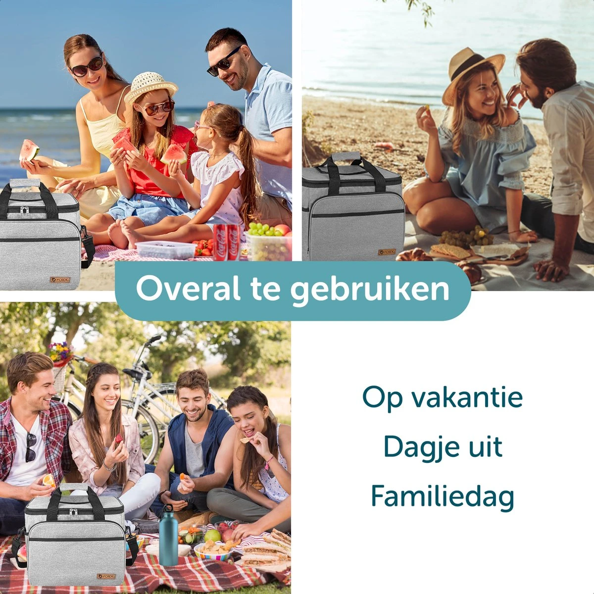 ForDig Koeltas XL Grijs (30 Liter) - Gemaakt Van 600D Polyester Met PEVA-Voering - Ruimte Voor 40 Blikjes Of 20 Halve Liter Flessen - Opvouwbaar Koel Tas Met Easy-Acces Flap - Ruimte Voor Bestek - Picknick Cool Bag - Coolerbag - Grote Cooler 4 ForDig Koeltas XL Grijs (30 Liter) - Gemaakt Van 600D Polyester Met PEVA-Voering - Ruimte Voor 40 Blikjes Of 20 Halve Liter Flessen - Opvouwbaar Koel Tas Met Easy-Acces Flap - Ruimte Voor Bestek - Picknick Cool Bag - Coolerbag - Grote Cooler - Image 4