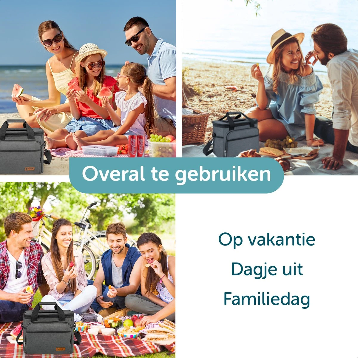 ForDig Koeltas L Zwart (15 Liter) - Gemaakt Van 600D Polyester Met PEVA-Voering - Ruimte Voor 20 Blikjes Of 10 Halve Liter Flessen - Opvouwbaar Koel Tas Met Easy-Acces Flap - Ruimte Voor Bestek - Picknick Cool Bag - Coolerbag - Grote Cooler 4 ForDig Koeltas L Zwart (15 Liter) - Gemaakt Van 600D Polyester Met PEVA-Voering - Ruimte Voor 20 Blikjes Of 10 Halve Liter Flessen - Opvouwbaar Koel Tas Met Easy-Acces Flap - Ruimte Voor Bestek - Picknick Cool Bag - Coolerbag - Grote Cooler - Image 4