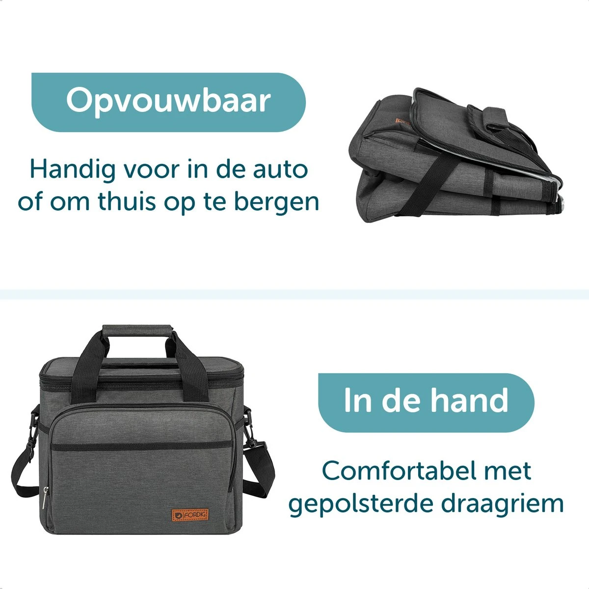 ForDig Koeltas L Zwart (15 Liter) - Gemaakt Van 600D Polyester Met PEVA-Voering - Ruimte Voor 20 Blikjes Of 10 Halve Liter Flessen - Opvouwbaar Koel Tas Met Easy-Acces Flap - Ruimte Voor Bestek - Picknick Cool Bag - Coolerbag - Grote Cooler 5 ForDig Koeltas L Zwart (15 Liter) - Gemaakt Van 600D Polyester Met PEVA-Voering - Ruimte Voor 20 Blikjes Of 10 Halve Liter Flessen - Opvouwbaar Koel Tas Met Easy-Acces Flap - Ruimte Voor Bestek - Picknick Cool Bag - Coolerbag - Grote Cooler - Image 5