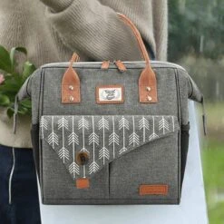 HN® Lunchtas Grijs Pijlen, Geïsoleerde Koeltas, Lekvrij, Extra Grote Opening Voor De Lunch Box, 25×16,5×26cm Design Heren En Dames -Campingwinkels 1200x1200 1730