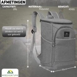 Needventure Koeltas - Lunchtas - Koelrugtas - Picknicktas - 20 Liter - Flessenhouder - Bieropener - Grijs 14 Needventure Koeltas - Lunchtas - Koelrugtas - Picknicktas - 20 Liter - Flessenhouder - Bieropener - Grijs -Campingwinkels 1200x1200 1774