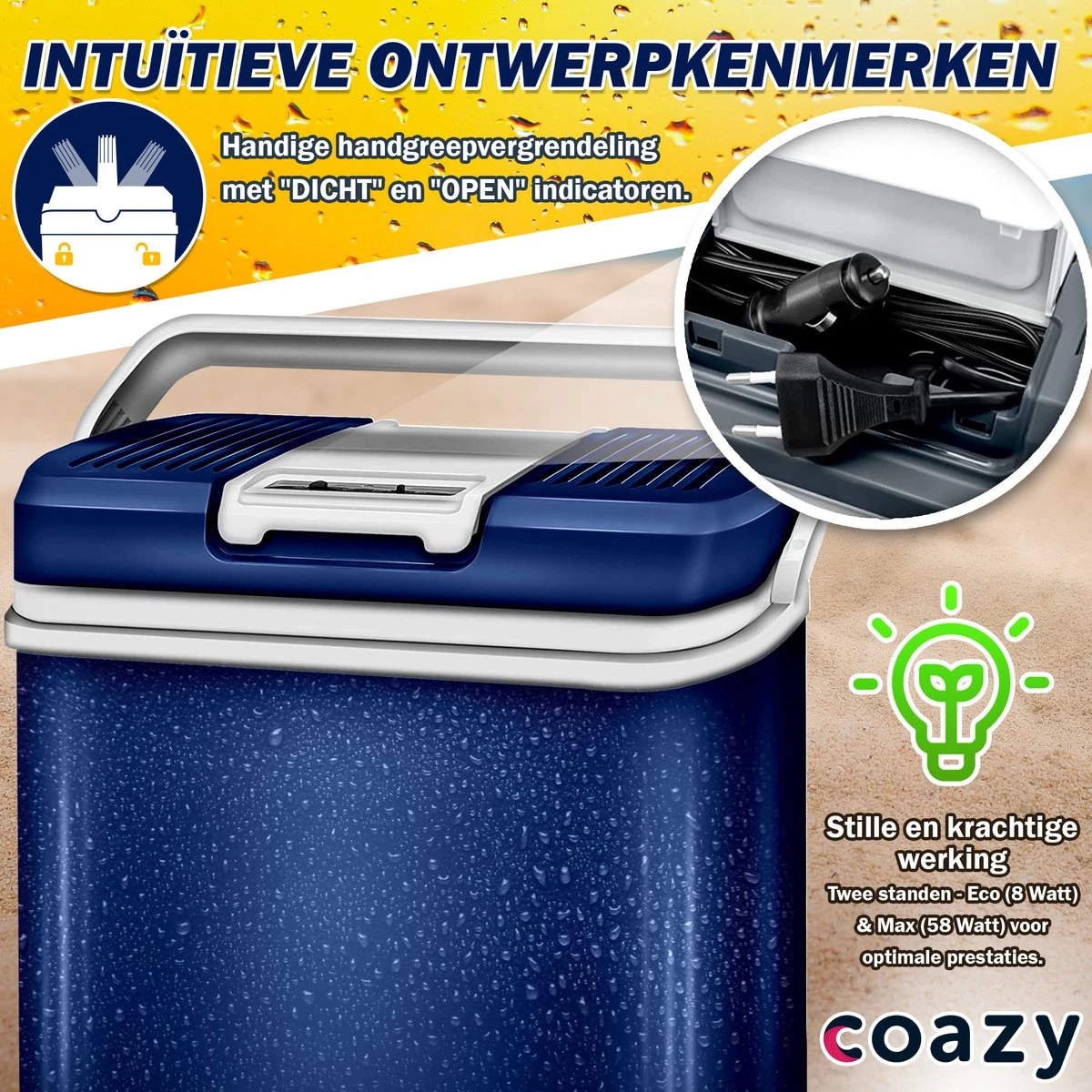 Coazy Koelbox 24L Elektrisch 12v 230 Volt - Met ECO Modus Voor Auto & Camping - Elektrische Frigobox Klein - Verkoelt En Verwarmt - Eco Modus - MiniBar - Electrische Mini Koelkast 2 Coazy Koelbox 24L Elektrisch 12v 230 Volt - Met ECO Modus Voor Auto & Camping - Elektrische Frigobox Klein - Verkoelt En Verwarmt - Eco Modus - MiniBar - Electrische Mini Koelkast - Image 2