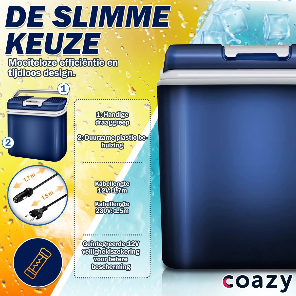 Coazy Koelbox 24L Elektrisch 12v 230 Volt - Met ECO Modus Voor Auto & Camping - Elektrische Frigobox Klein - Verkoelt En Verwarmt - Eco Modus - MiniBar - Electrische Mini Koelkast 3 Coazy Koelbox 24L Elektrisch 12v 230 Volt - Met ECO Modus Voor Auto & Camping - Elektrische Frigobox Klein - Verkoelt En Verwarmt - Eco Modus - MiniBar - Electrische Mini Koelkast - Image 3