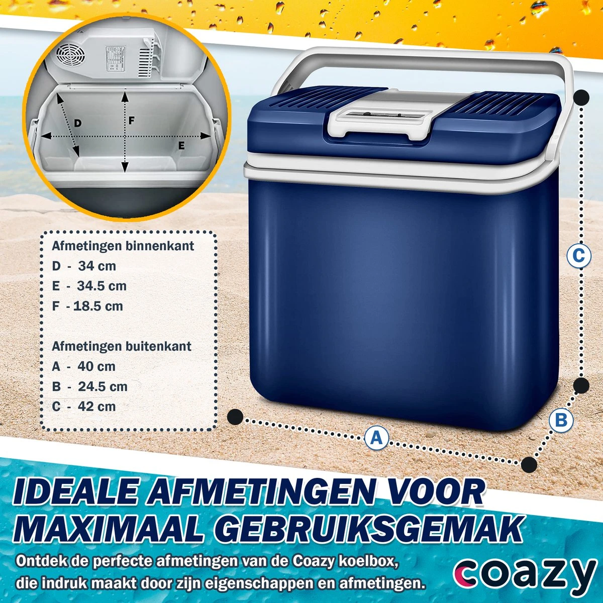 Coazy Koelbox 24L Elektrisch 12v 230 Volt - Met ECO Modus Voor Auto & Camping - Elektrische Frigobox Klein - Verkoelt En Verwarmt - Eco Modus - MiniBar - Electrische Mini Koelkast 5 Coazy Koelbox 24L Elektrisch 12v 230 Volt - Met ECO Modus Voor Auto & Camping - Elektrische Frigobox Klein - Verkoelt En Verwarmt - Eco Modus - MiniBar - Electrische Mini Koelkast - Image 5